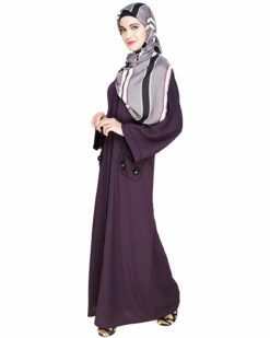 Classic Dubai Style Purple Abaya - Image 5