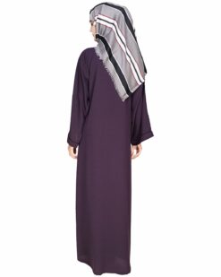 Classic Dubai Style Purple Abaya - Image 6