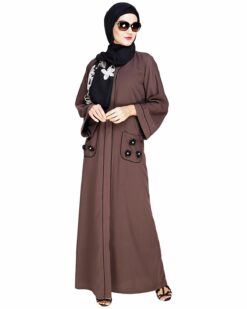 Alternative view of Classic Dubai Style Wood Brown Abaya