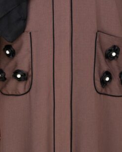 Classic Dubai Style Wood Brown Abaya - Image 7