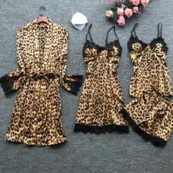 4 piece night dress | cheetah print dresses in pakistan | cheetah print nighty