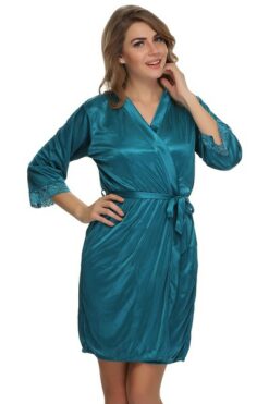 Satin Short Nighty & Robe Set - Image 6