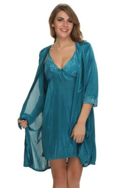 Satin Short Nighty & Robe Set - Image 4