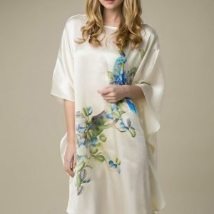 silk sleeping gown | printed silk gown | silk nighty dress