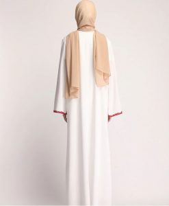 Alternative view of White Open Abaya Moroccan