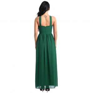 Alternative view of Formal Vestidos Criss-cross Shoulder Straps Sleeveless Chiffon Elegant Dresses