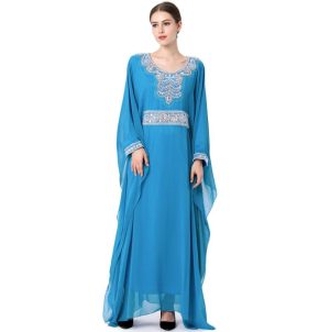blue abaya for summer, abaya style, embroidered abaya