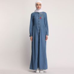 Alternative view of Denim Kaftan Abaya Dubai Cardigan Hijab Muslim Dress
