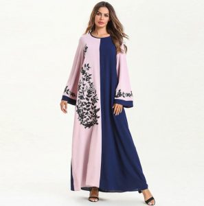 Alternative view of Twin Color Embroidered Fancy Abaya
