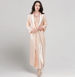 Alternative view of Sleepwear Satin Silk Nightdress Two Piece Set