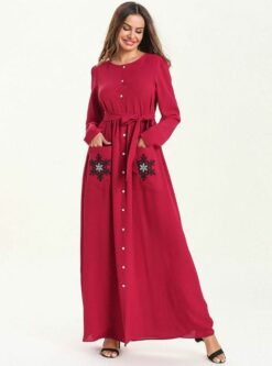 Turkish Long Bandage Shirt Dress Abaya - Image 3