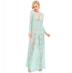 Alternative view of Long Lace Maxi Transparent Lingerie Nightwear