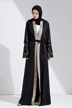 cardigan abaya online | black open abaya with belt | new abaya design