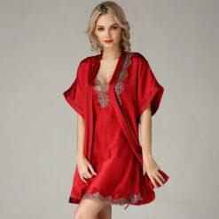 Alternative view of Bride Robe Set Sleepwear 2pcs Nightwear