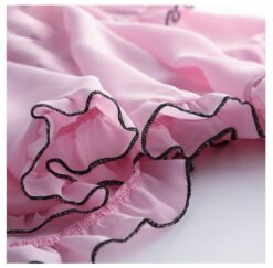 Pink dress lace ruffled chiffon fabric Lingerie - Image 5