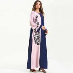 Twin Color Embroidered Fancy Abaya - Image 3