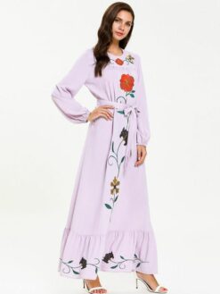 Alternative view of Flower Embroidery Abaya