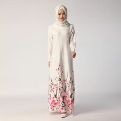 white abaya design | long sleeve abaya dress | printed abaya design