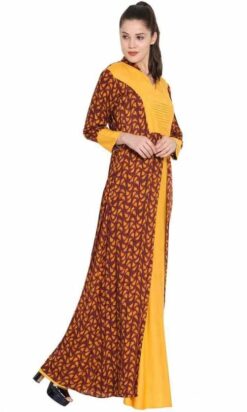 Alternative view of Dual Tone And Printed Double Layered Abaya