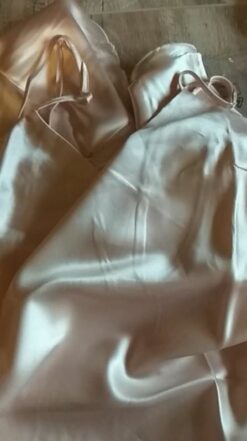Long Night Dress Silk Stain Sleepwear Gown - Image 3