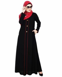 Alternative view of sleek Black Abaya