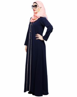 Alternative view of sleek Blue Abaya