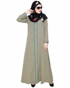 sleek Dead Mint Abaya - Image 3