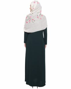 sleek Bottle Green Abaya - Image 6