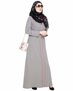 sleek Grey Abaya - Image 3