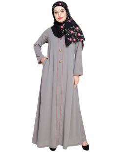 sleek Grey Abaya - Image 4