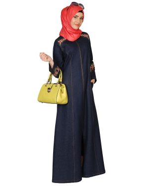 Denim Coat Abaya | jeans abaya designs | coat abaya style