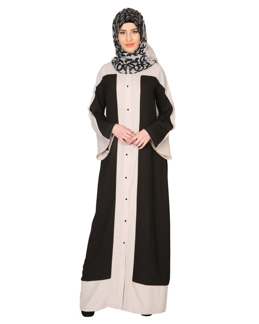 kiran ismail abaya collection | black and grey abaya | stylish simple abaya designs