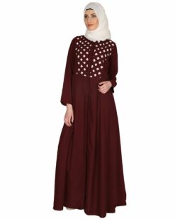 Alternative view of Hand Crafted Checkered Yoke Abaya