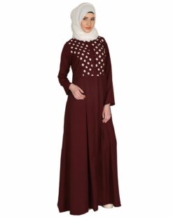 Hand Crafted Checkered Yoke Abaya - Image 3