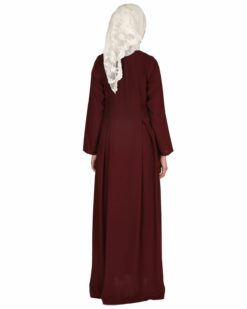 Hand Crafted Checkered Yoke Abaya - Image 4