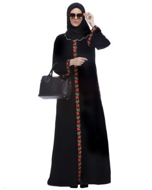 black abaya with hijab | lace abaya designs | stylish simple abaya designs