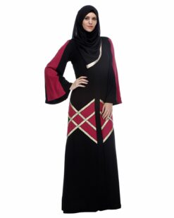 Alternative view of Black And Magenta Abaya