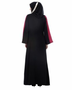 Black And Magenta Abaya - Image 6