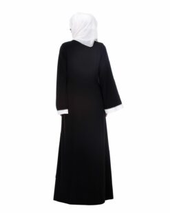 Black Abaya With Applique Embroidery - Image 6