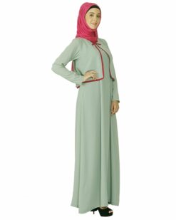Sage Green Caped Abaya - Image 5