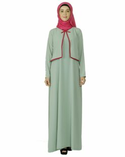 Sage Green Caped Abaya - Image 4