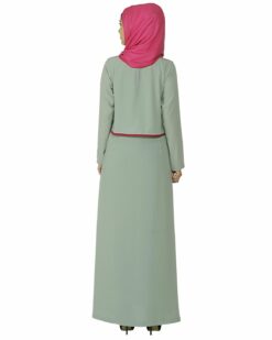 Sage Green Caped Abaya - Image 6