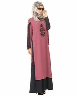 Alternative view of Double layer Blue Abaya