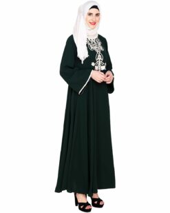 Alternative view of Green Flared Abaya
