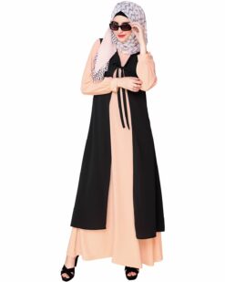 Multi Color Abaya with long Shrug - Image 3