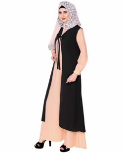 Multi Color Abaya with long Shrug - Image 4