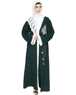double layered abaya | embroidered abaya designs | Dubai Style Abaya