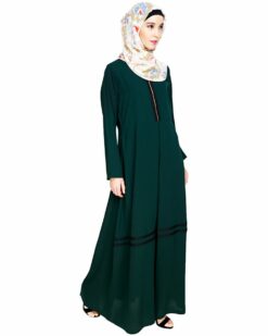 Graceful Lacy Green Abaya - Image 3