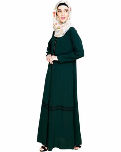 Graceful Lacy Green Abaya - Image 4