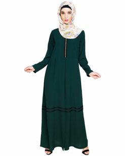 Graceful Lacy Green Abaya - Image 5
